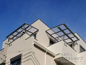 LIXIL リクシル(トステム)のバルコニー屋根 パワーアルファ F型 屋根タイプ 単体 積雪〜30cm対応 施工例