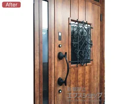 LIXIL リクシル(トステム)の玄関ドア リシェント玄関ドア3 断熱K4仕様 親子仕様(ランマ付)R D41型 ※タッチキー仕様（キー付リモコン） 施工例