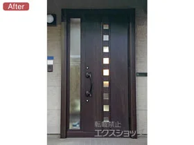 LIXIL リクシル(トステム)の玄関ドア リシェント玄関ドア3 断熱K4仕様 手動 片袖仕様(ランマ無)R M28型 施工例
