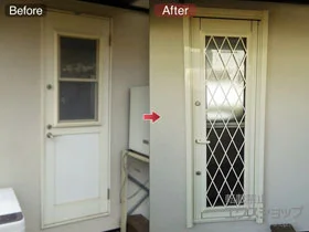 LIXIL リクシル(トステム)の玄関ドア リシェント勝手口ドア 断熱仕様（一般複層）ランマ無(R) K型 施工例