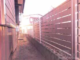 YKKAPのフェンス・柵 シンプレオフェンスSY1型 横スリット 自由柱施工 施工例
