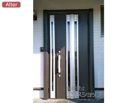 LIXIL リクシル(トステム)の玄関ドア リシェント玄関ドア3 断熱K4仕様 親子仕様(ランマ無)R G77型 ※手動仕様 施工例