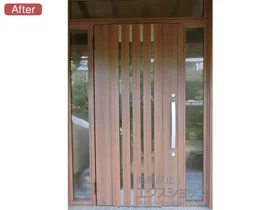 LIXIL リクシル(トステム)の玄関ドア リシェント玄関ドア3 断熱K4仕様 両袖仕様(ランマ付)L M27型 施工例