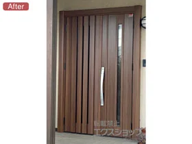 LIXIL リクシル(トステム)の玄関ドア リシェント玄関ドア3 断熱K4仕様 手動 親子仕様(ランマ無)L G14型 施工例