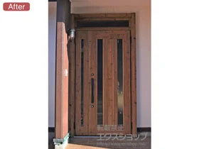 LIXIL リクシル(トステム)の玄関ドア リシェント玄関ドア3 アルミ仕様 親子仕様(ランマ付)R C16N型 ※手動仕様 施工例