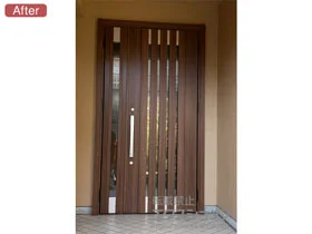 LIXIL リクシル(トステム)の玄関ドア リシェント玄関ドア3 断熱K4仕様 親子仕様(ランマ無)R M27型 ※手動仕様 施工例