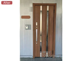 LIXIL リクシル(トステム)の玄関ドア リシェント玄関ドア3 アルミ仕様 片開き仕様(ランマ無)R C14N型 ※タッチキー仕様(リモコンタイプ) 施工例