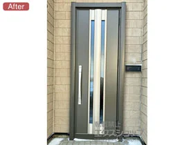 LIXIL リクシル(トステム)の玄関ドア リシェント玄関ドア3 断熱K2仕様 片開き仕様(ランマ無)R G77型 ※手動仕様 施工例