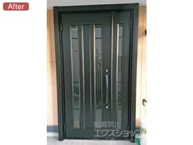 LIXIL リクシル(トステム)の玄関ドア リシェント玄関ドア3 アルミ仕様 親子仕様(ランマ無)L C16N型 ※手動仕様 施工例