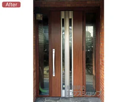 LIXIL リクシル(トステム)の玄関ドア リシェント玄関ドア3 断熱K4仕様 両袖仕様(ランマ無)R G77型 ※手動仕様 施工例
