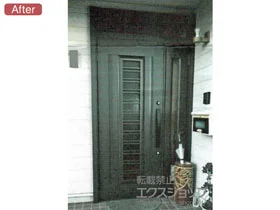 LIXIL リクシル(トステム)の玄関ドア リシェント玄関ドア3 アルミ仕様 親子仕様(ランマ付)L C83N型 ※手動仕様 施工例