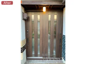 LIXIL リクシル(トステム)の玄関ドア リシェント玄関引戸2 PG仕様 2枚建戸 ランマ無 P17型 ※簡易タッチキーシステム仕様 施工例