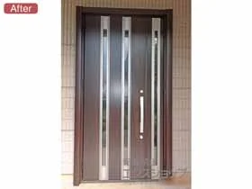 LIXIL リクシル(トステム)の玄関ドア リシェント玄関ドア3 断熱K4仕様 手動 親子仕様(ランマ無)L  M24型 施工例