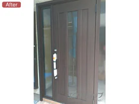 LIXIL リクシル(トステム)の玄関ドア リシェント玄関ドア3 アルミ仕様 手動 両袖仕様(ランマ無)R C12N型 施工例