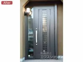 LIXIL リクシル(トステム)の玄関ドア リシェント玄関ドア3 アルミ仕様 手動 片袖仕様(ランマ無)R C20N型 施工例