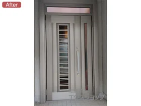 LIXIL リクシル(トステム)の玄関ドア リシェント玄関ドア3 アルミ仕様 手動 親子仕様(ランマ付)L C83N型 施工例
