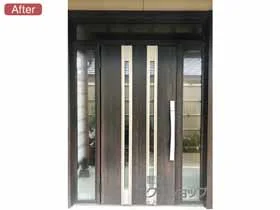 LIXIL リクシル(トステム)の玄関ドア リシェント玄関ドア3 断熱K4仕様 両袖仕様(ランマ付)L M24型 ※タッチキー仕様（キー付リモコン） 施工例