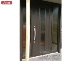 LIXIL リクシル(トステム)の玄関ドア リシェント玄関ドア3 アルミ仕様 手動 両袖仕様(ランマ無)R C12N型 施工例