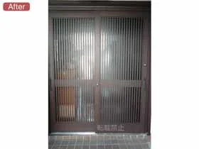LIXIL リクシル(トステム)の玄関ドア リシェント玄関引戸 SG仕様 2枚建戸 ランマ無 51型(千本格子) 施工例