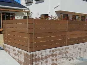 グローベンのフェンス・柵 プラドフェンス　ジョイントあり仕様 板7段 隙間10mm 施工例