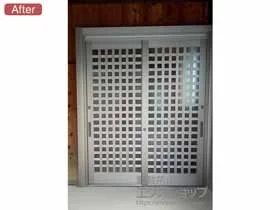 LIXIL リクシル(トステム)の玄関ドア リシェント玄関引戸 SG仕様 2枚建戸 ランマ無 54型(井桁格子) 施工例