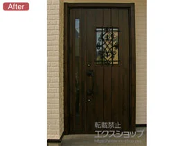 LIXIL リクシル(トステム)の玄関ドア リシェント玄関ドア3 断熱K4仕様 手動 親子仕様(ランマ無)R D41型 施工例