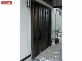 LIXIL リクシル(トステム)の玄関ドア リシェント玄関ドア3 アルミ仕様 手動 両袖飾り仕様(ランマ無)R C14N型 施工例