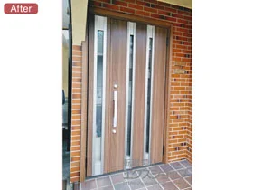 LIXIL リクシル(トステム)の玄関ドア リシェント玄関ドア3 断熱K4仕様 手動 親子仕様(ランマ無)R M24型 施工例