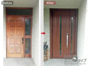 LIXIL リクシル(トステム)の玄関ドア リシェント玄関ドア3 アルミ仕様 手動 親子仕様(ランマ無)L C12N型 施工例