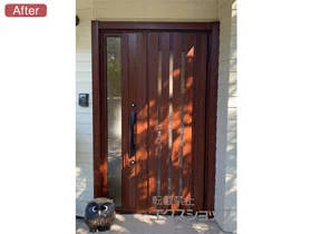 LIXIL リクシル(トステム)の玄関ドア リシェント玄関ドア3 断熱K4仕様 手動 片袖仕様(ランマ無)R G14型 施工例
