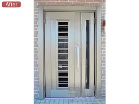 LIXIL リクシル(トステム)の玄関ドア リシェント玄関ドア3 アルミ仕様 手動 親子仕様(ランマ無)L C83N型 施工例