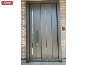 LIXIL リクシル(トステム)の玄関ドア リシェント玄関ドア3 断熱K2仕様 手動 親子仕様(ランマ無)R M12型 施工例