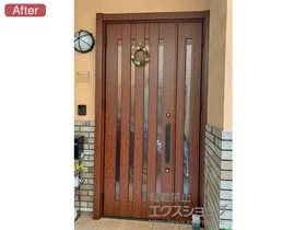 LIXIL リクシル(トステム)の玄関ドア リシェント玄関ドア3 アルミ仕様 手動 親子仕様(ランマ無)L C17N型 施工例