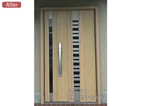 LIXIL リクシル(トステム)の玄関ドア リシェント玄関ドア3 断熱K4仕様 親子仕様(ランマ無)R G82型 ※タッチキー仕様（キー付リモコン） 施工例