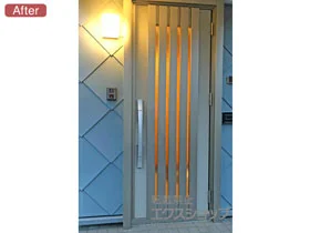LIXIL リクシル(トステム)の玄関ドア リシェント玄関ドア3 断熱K2仕様 片開き仕様(ランマ無)R M27型 ※タッチキー仕様(リモコンタイプ) 施工例