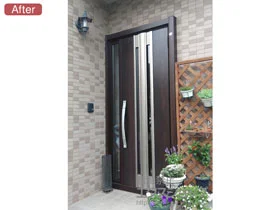 LIXIL リクシル(トステム)の玄関ドア リシェント玄関ドア3 断熱K4仕様 手動 片袖仕様(ランマ無)R G77型 施工例