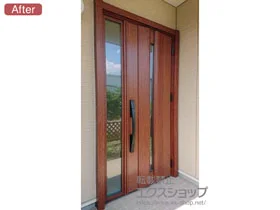 LIXIL リクシル(トステム)の玄関ドア リシェント玄関ドア3 断熱K4仕様 片袖仕様(ランマ無)R G12型 ※タッチキー仕様（キー付） 施工例