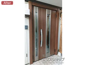 LIXIL リクシル(トステム)の玄関ドア リシェント玄関ドア3 断熱K4仕様 親子仕様(ランマ無)R M77型 ※カザスプラス仕様 施工例