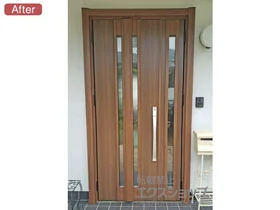 LIXIL リクシル(トステム)の玄関ドア リシェント玄関ドア3 断熱K4仕様 手動 親子仕様(ランマ無)L G15型 施工例