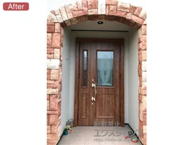 LIXIL(リクシル)の玄関ドア リシェント玄関ドア3 断熱K4仕様 手動 親子仕様(ランマ無)R C15型 施工例