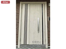 LIXIL リクシル(トステム)の玄関ドア リシェント玄関ドア3 断熱K2仕様 親子仕様(ランマ無)L M83型 ※タッチキー仕様（キー付） 施工例
