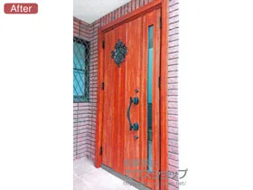 LIXIL(リクシル)の玄関ドア リシェント玄関ドア3 防火戸 K4仕様 手動 親子仕様(ランマ無)L D77型 施工例