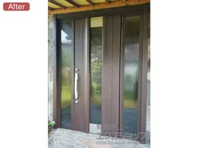 LIXIL(リクシル)の玄関ドア リシェント玄関ドア3 アルミ仕様 手動 両袖仕様(ランマ無)R C11N型 施工例
