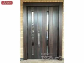 LIXIL(リクシル)の玄関ドア リシェント玄関ドア3 断熱K4仕様 手動 親子仕様(ランマ無)R G12型 施工例