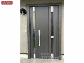 LIXIL(リクシル)の玄関ドア リシェント玄関ドア3 断熱K4仕様 ※タッチキー仕様(キー付きリモコンタイプ) 親子仕様(ランマ無)R M83型 施工例
