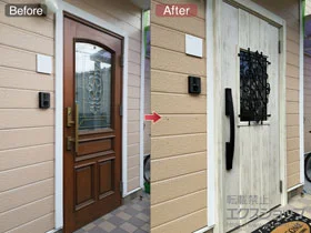 LIXIL(リクシル)の玄関ドア リシェント玄関ドア3 断熱K4仕様 カザスプラス 片開き仕様(ランマ無)R D41型 施工例