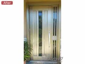 LIXIL(リクシル)の玄関ドア リシェント玄関ドア3 アルミ仕様 手動 片袖飾り中桟付ポスト無し仕様(ランマ無)L C12N型 施工例
