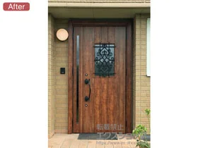 LIXIL(リクシル)の玄関ドア リシェント玄関ドア3 断熱K4仕様 手動 親子仕様(ランマ無)R D41型 施工例