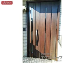 LIXIL リクシル(トステム)の玄関ドア リシェント玄関ドア3 断熱K4仕様 手動 親子仕様(ランマ無)R M12型 施工例