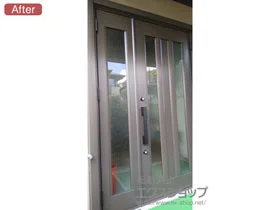 LIXIL リクシル(トステム)の玄関ドア リシェント玄関ドア3 アルミ仕様 手動 親子仕様(ランマ無)R C16N型 施工例